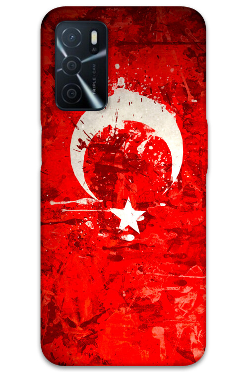 5847 oppo a16 a55 turk bayragi desenli kilif