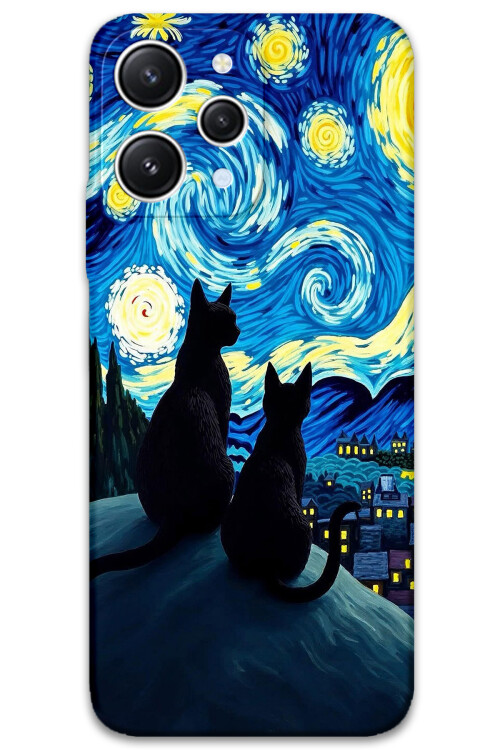 5782 xiaomi redmi 12 kedi desenli kilif