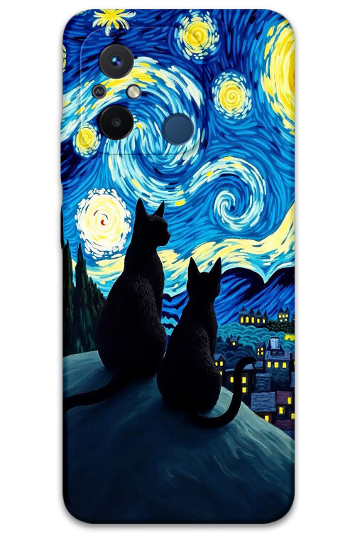 5782 xiaomi redmi 12c kedi desenli kilif