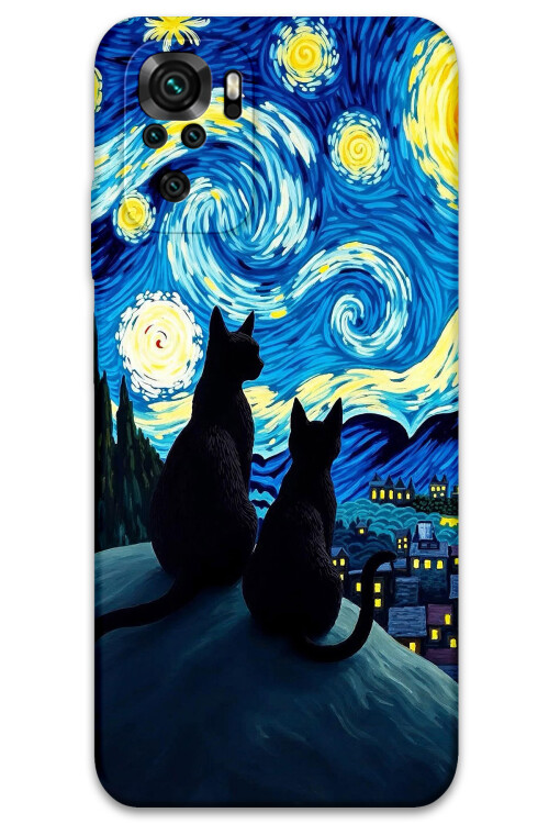 5782 xiaomi redmi note 10s kedi desenli kilif