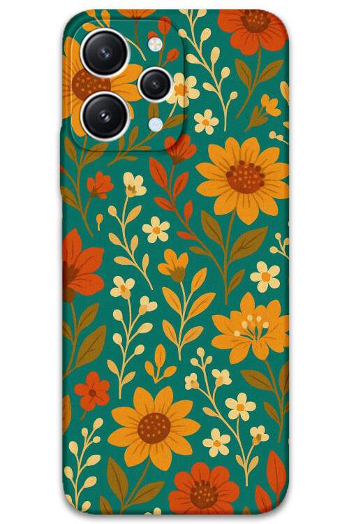 5786 xiaomi redmi 12 cicek desenli kilif