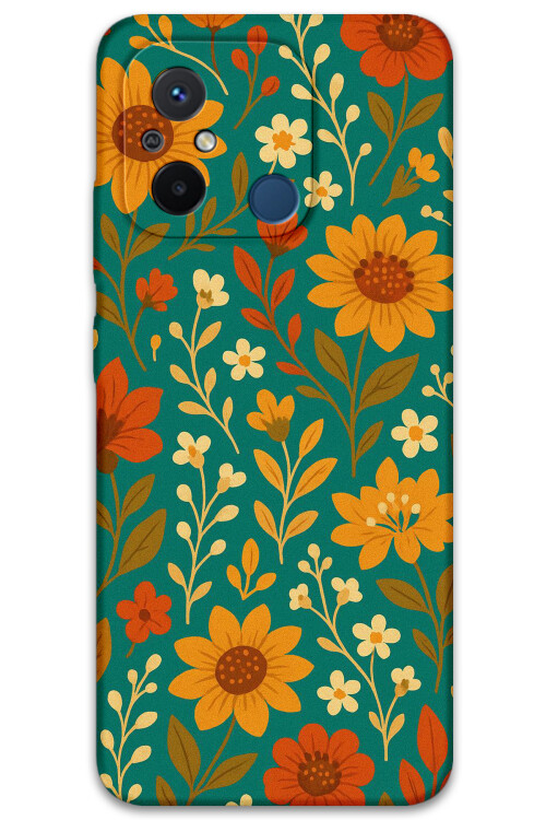 5786 xiaomi redmi 12c cicek desenli kilif