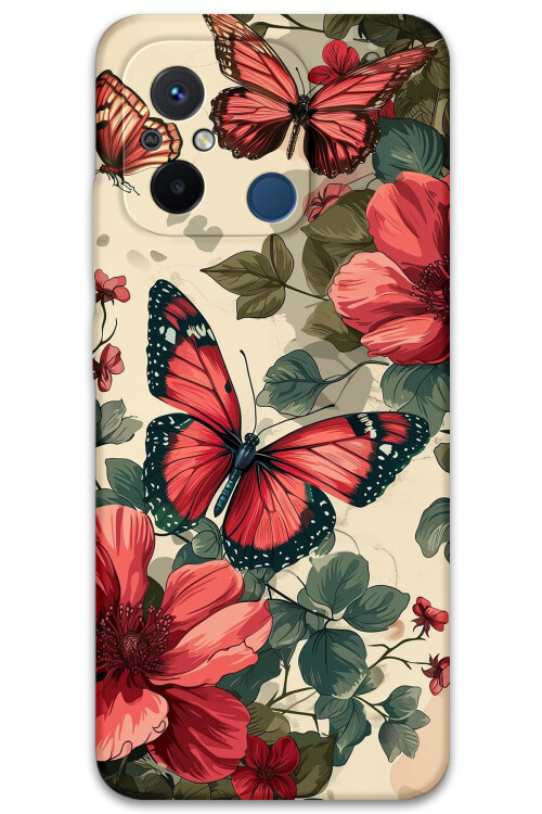 5795 xiaomi redmi 12c kelebek desenli kilif