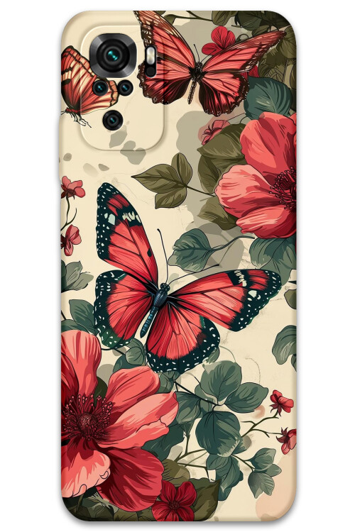 5795 xiaomi redmi note 10s kelebek desenli kilif