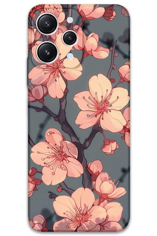 5801 xiaomi redmi 12 cicek desenli kilif