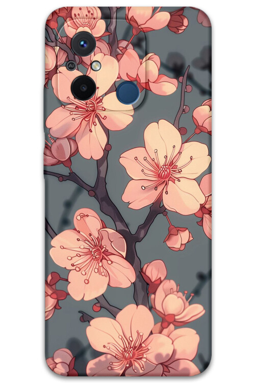 5801 xiaomi redmi 12c cicek desenli kilif