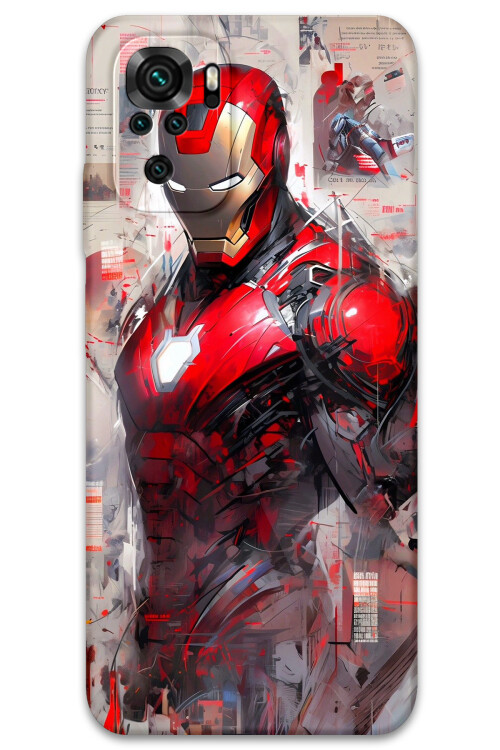 5828 xiaomi redmi note 10s ironman desenli kilif