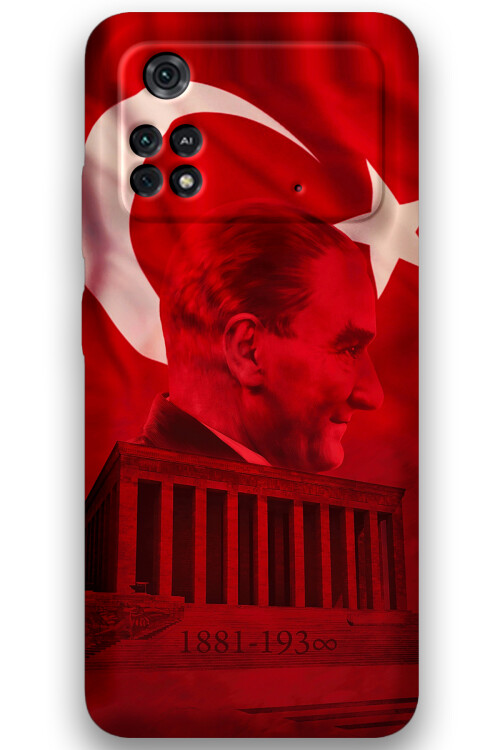 5848 xiaomi poco m4 pro 4g ataturk desenli kilif