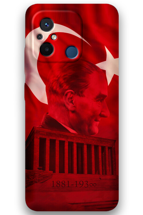 5848 xiaomi redmi 12c ataturk desenli kilif