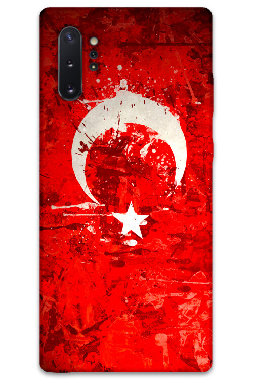 5847 galaxy note 10 plus turk bayragi desenli kilif